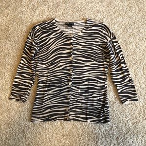 Zebra print 3/4 sleeve cardigan